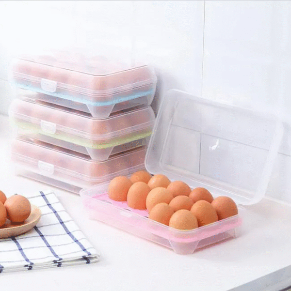 15 Grid Egg Storage Box Plastic Egg Organizer for Kitchen
