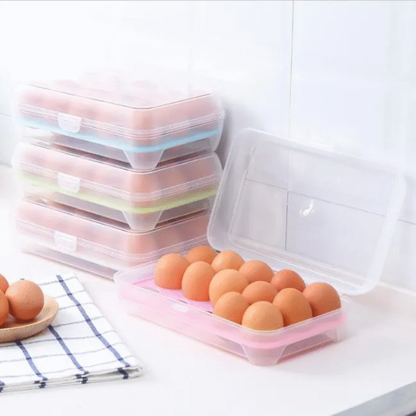 15 Grid Egg Storage Box Plastic Egg Organizer for Kitchen