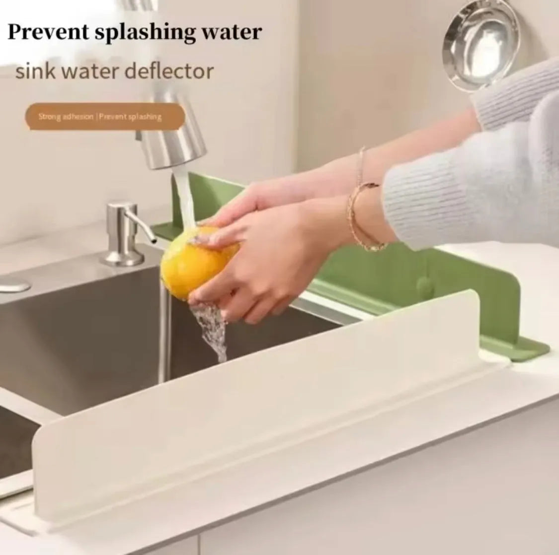 2PCS Silicone Sink Splash Guard 35cm Anti-Splash Faucet Guard with Suction
