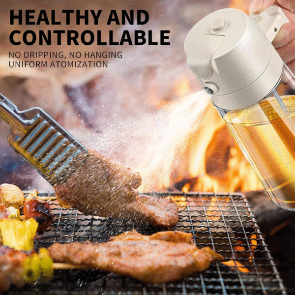 2 in 1 Glass Oil Spray Dispenser 450ml for Healthy Cooking