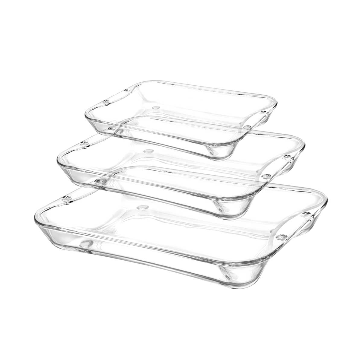 Norex 3-Piece Glass Oven Dish Set with Handles