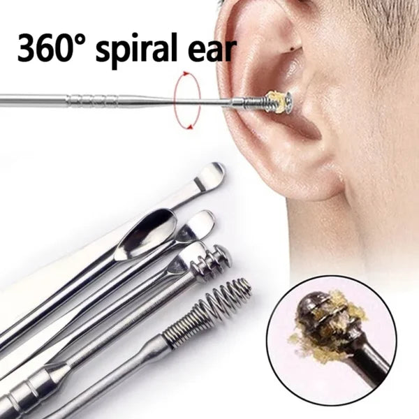 6PCS Ear Cleaner Set Ear Wax Removal Tool Kit with Case