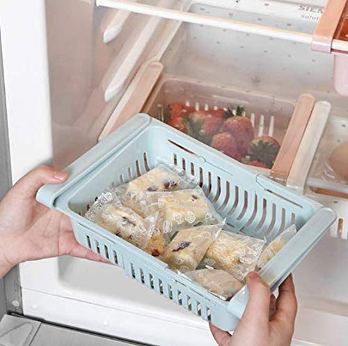 Fridge Storage Basket Adjustable Expandable Refrigerator Drawer