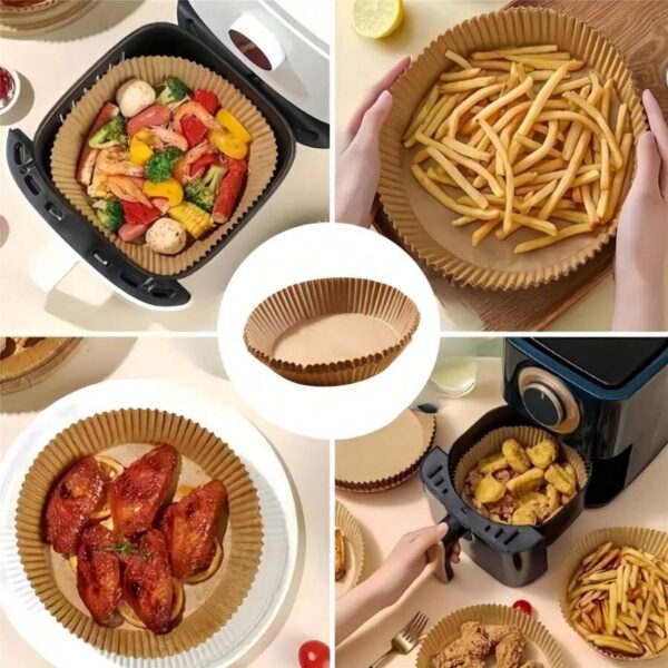 Air Fryer Baking Paper 50Pcs Non Stick Parchment Sheets Round