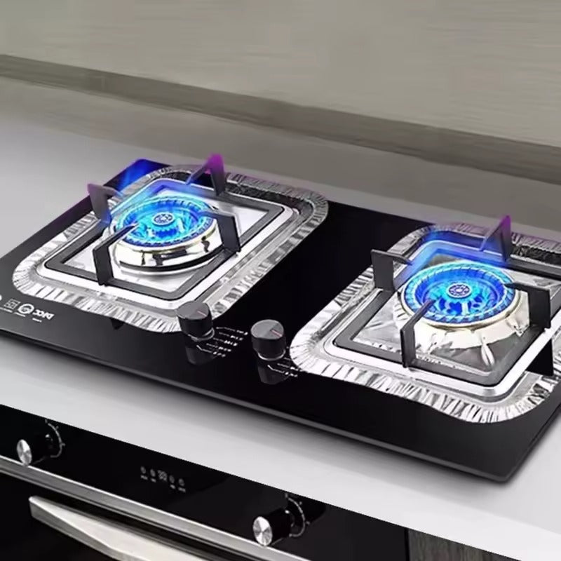 Aluminum Foil Stove Oil Proof Cleaning Pad Covers 10 Pcs