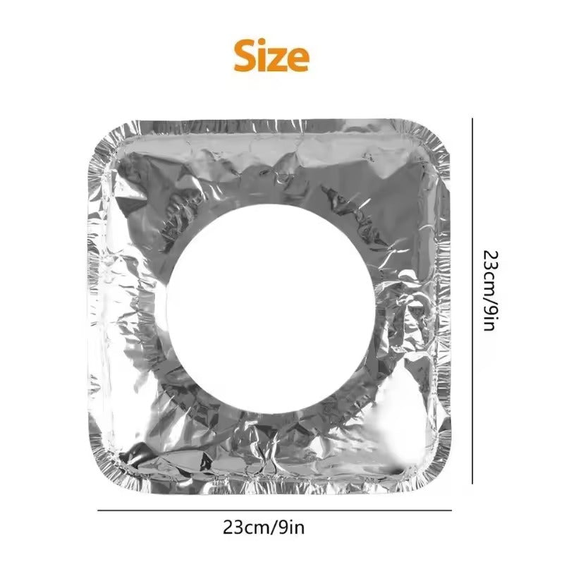 Aluminum Foil Stove Oil Proof Cleaning Pad Covers 10 Pcs