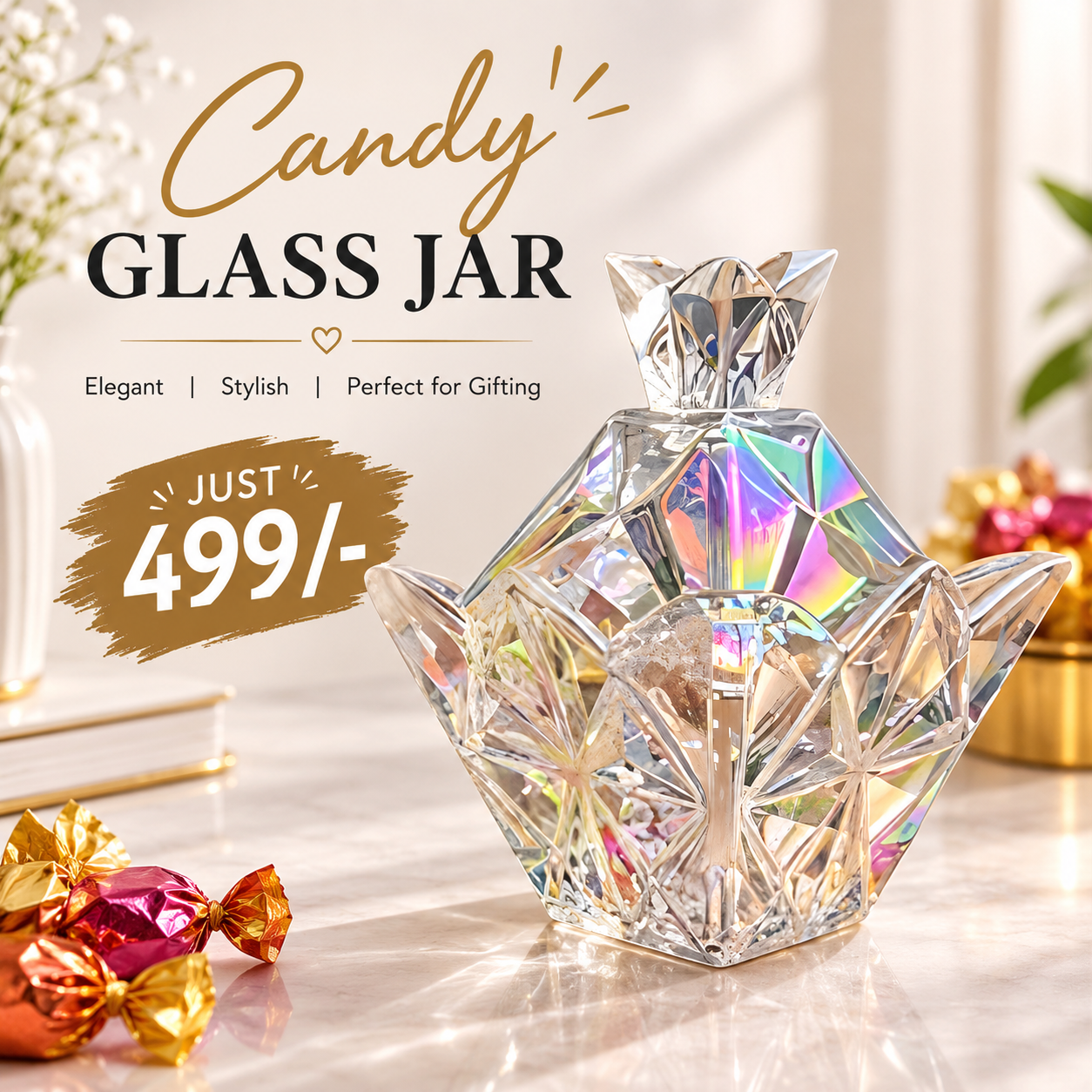 Luxury Candy Glass Jar