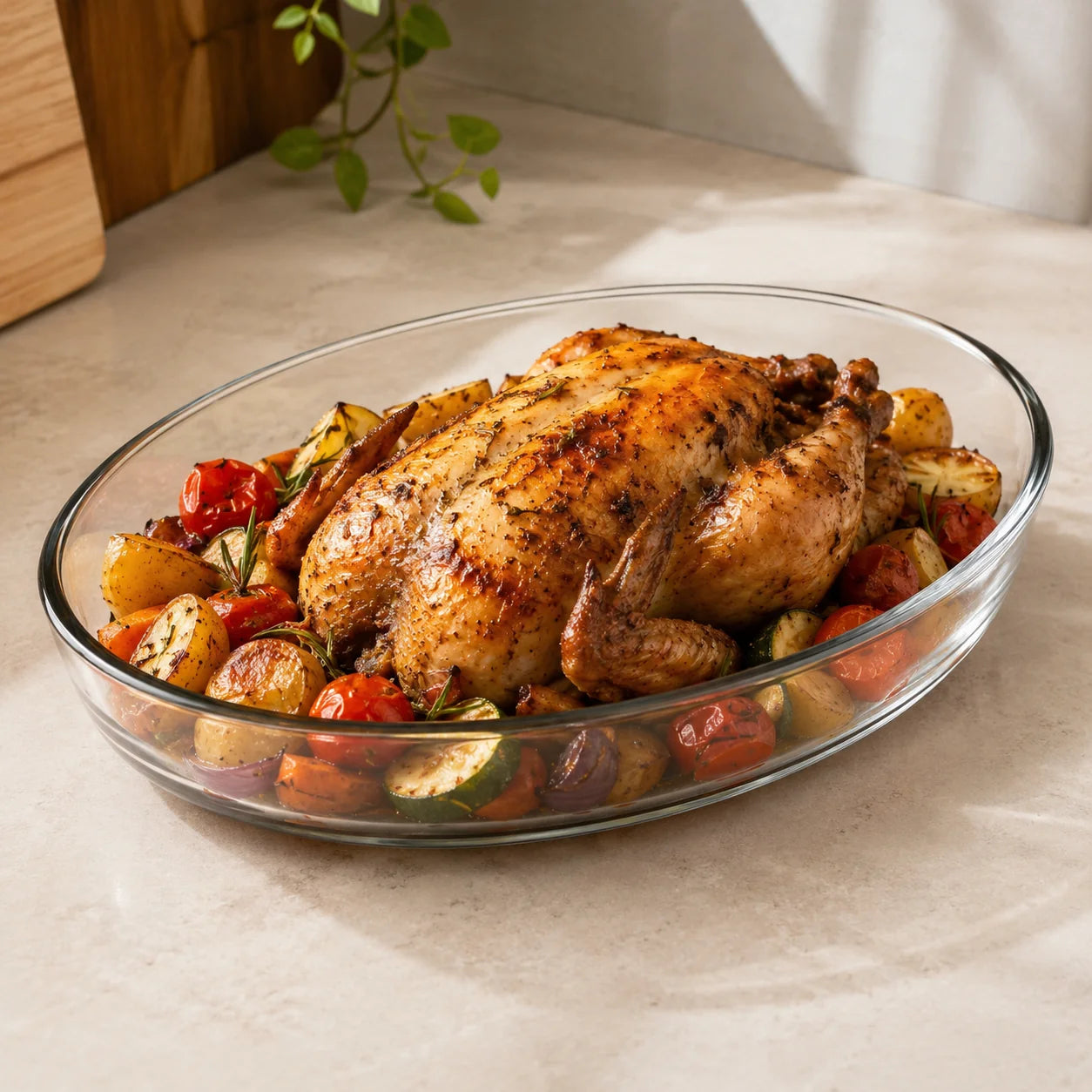 DELISOGA Clear Oval Glass Baking Dish