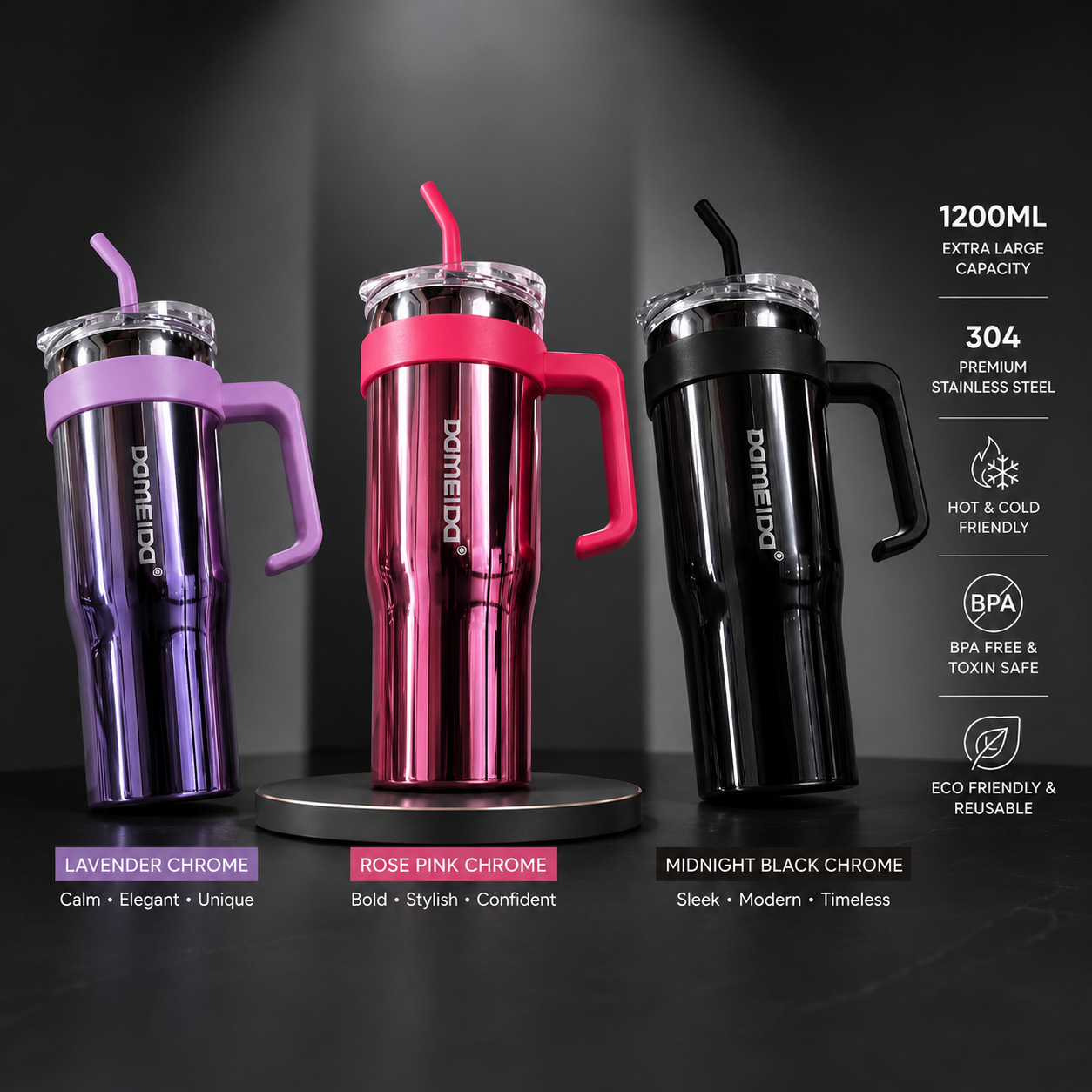 Dameido Shine Tumbler 1200ML Stainless Steel Hot Cold Bottle