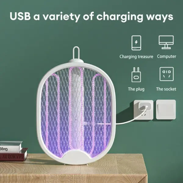 Foldable Mosquito Racket 3 in 1 USB Electric Insect Killer