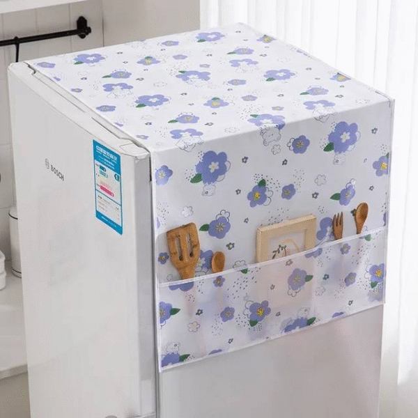 Fridge Cover with Side Pockets Decorative Fridge Protector