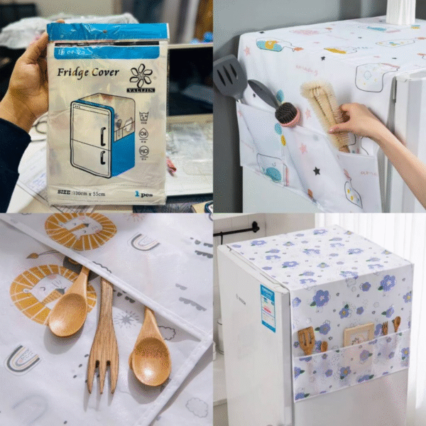 Fridge Cover with Side Pockets Decorative Fridge Protector