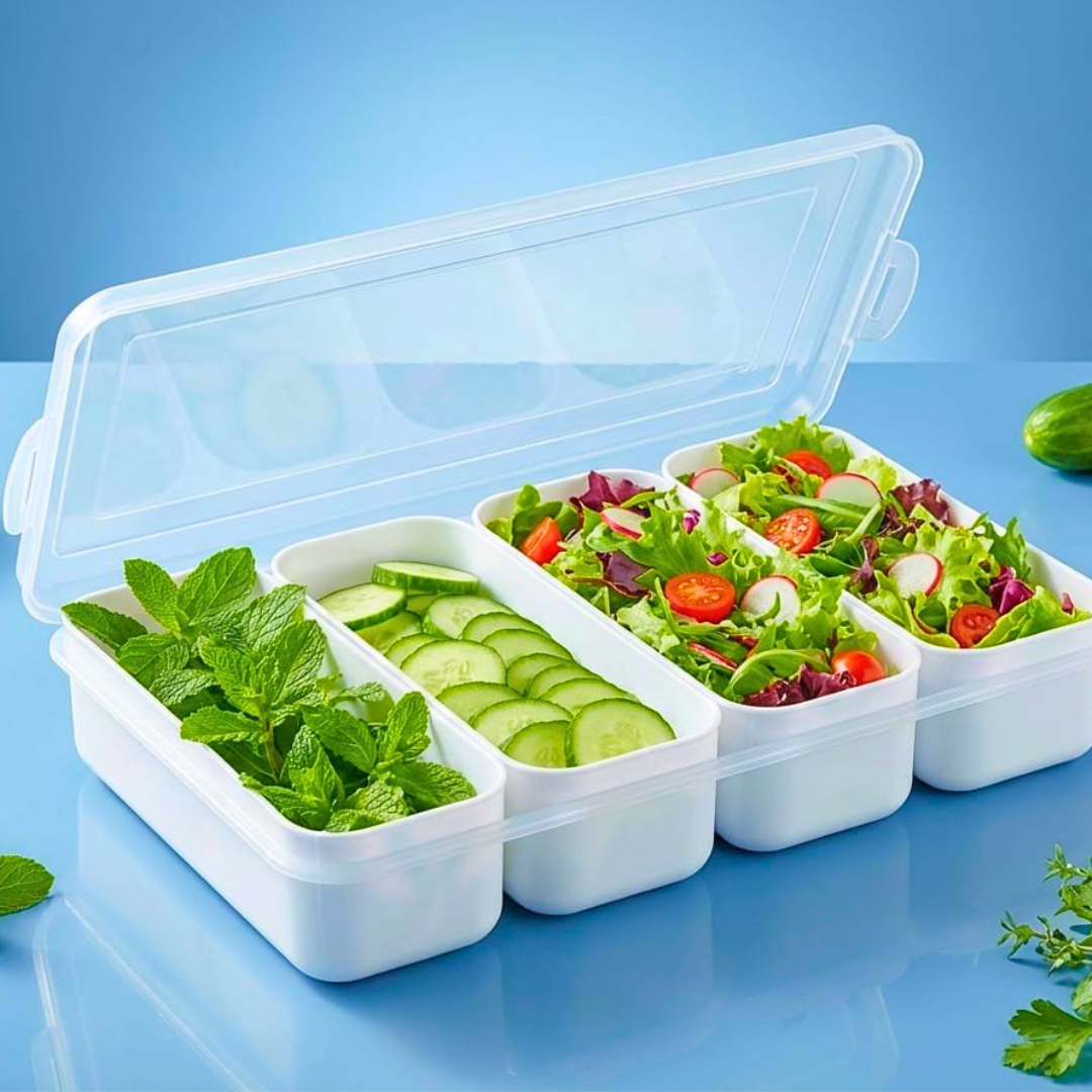 Fruits & Vegetables 4 Racks Fridge Organizer Storage Basket