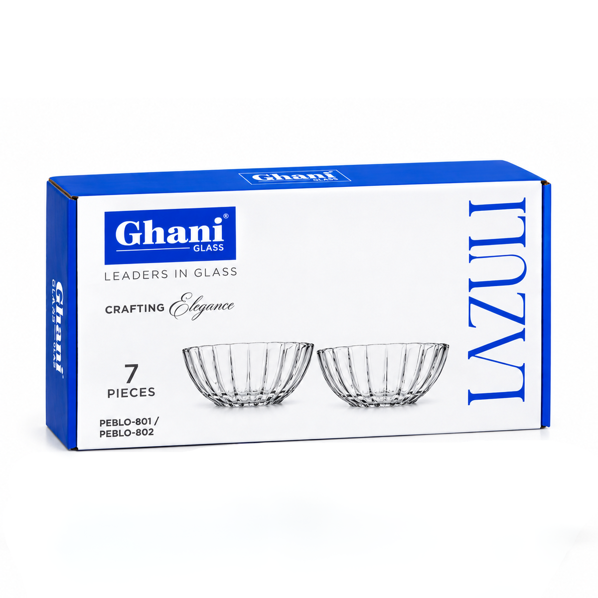 Ghani Glass 7-Piece Ribbed Bowl Set