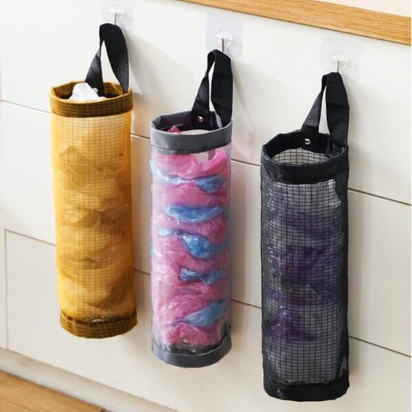Grocery Storage Bag Dispenser Hanging Polyester Bag Organizer