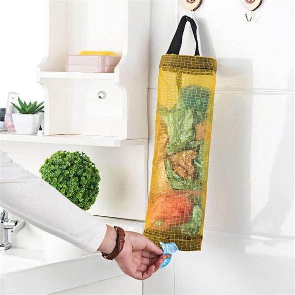 Grocery Storage Bag Dispenser Hanging Polyester Bag Organizer