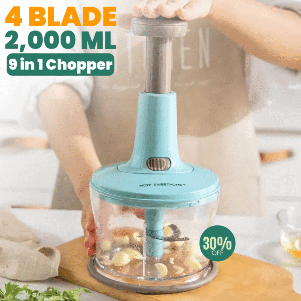 Hand Press Food Chopper 1500ml & 2000ml Manual Vegetable