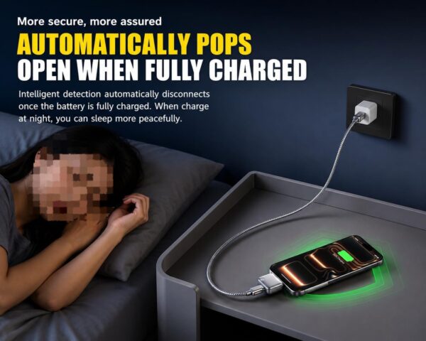 Kuwajia Auto Retract Charger | Fast Charging & Auto Eject Cable.