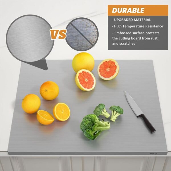 Large Stainless Steel Cutting Board Non Slip Kitchen Chopping