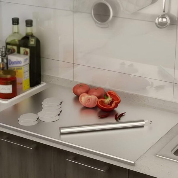 Large Stainless Steel Cutting Board Non Slip Kitchen Chopping