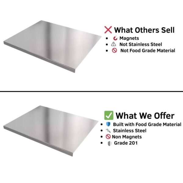 Large Stainless Steel Cutting Board Non Slip Kitchen Chopping