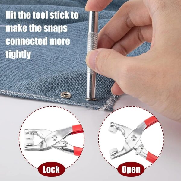 Metal Snap Button Plier with 50 Buttons Hand Press Tool Kit
