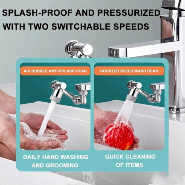 Multi Functional Anti Splash Rotating Faucet 1080° Water Saver