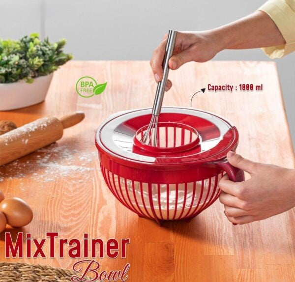 Multi-Purpose Mixing Bowl with Lid 1800ml Non-Slip Bowl