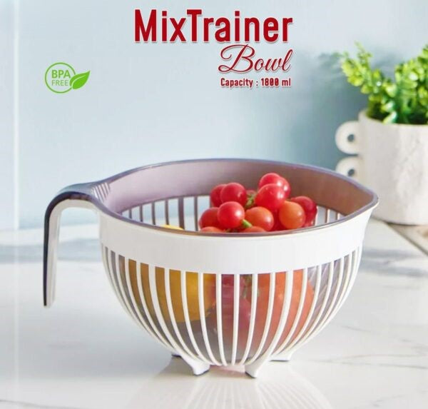 Multi-Purpose Mixing Bowl with Lid 1800ml Non-Slip Bowl