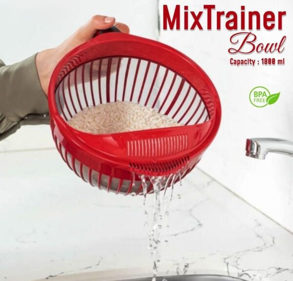 Multi-Purpose Mixing Bowl with Lid 1800ml Non-Slip Bowl