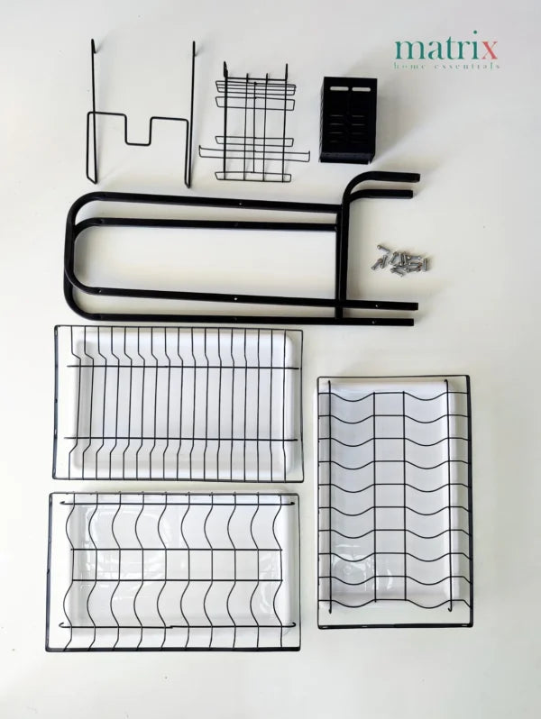 Multi Tiered Dish Rack Organizer Stainless Steel Kitchen Storage