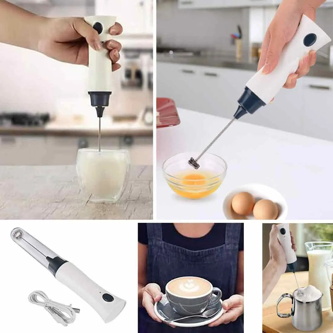 Rechargeable Electric Milk Frother & Coffee Beater