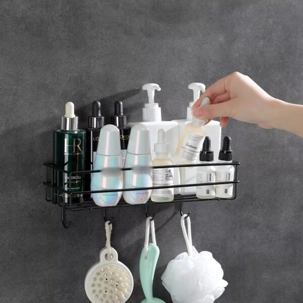 Self-adhesive Iron Wall Shelf With Hook