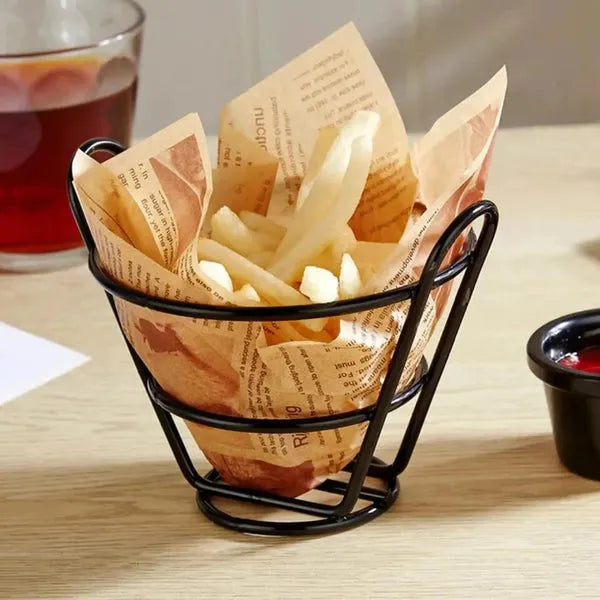 Snack Buckets Serving Platter Iron Basket Fry Serving Stand