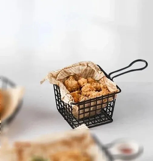 Snack Buckets Serving Platter Iron Basket Fry Serving Stand
