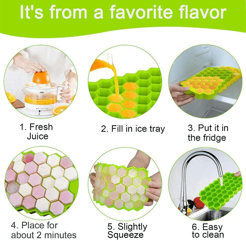 Silicone Ice Cube Mold Tray Pack of 2