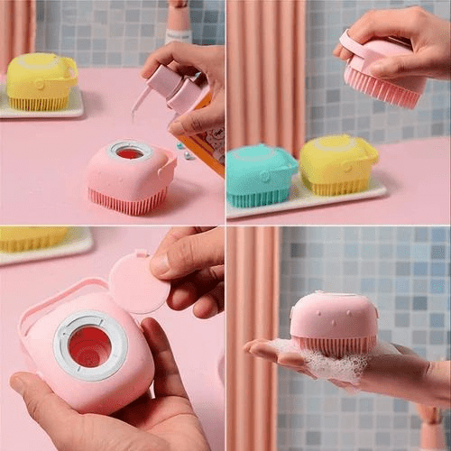 Silicone Bath Body Brush with Soap Dispenser Exfoliating