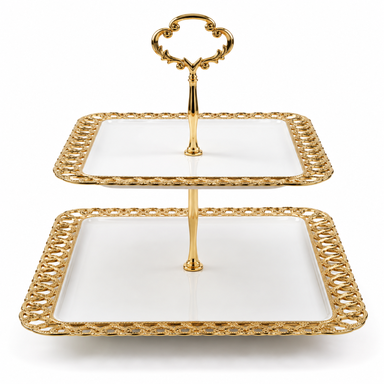 Square Chain Cake Pastry Stand 2 Tier