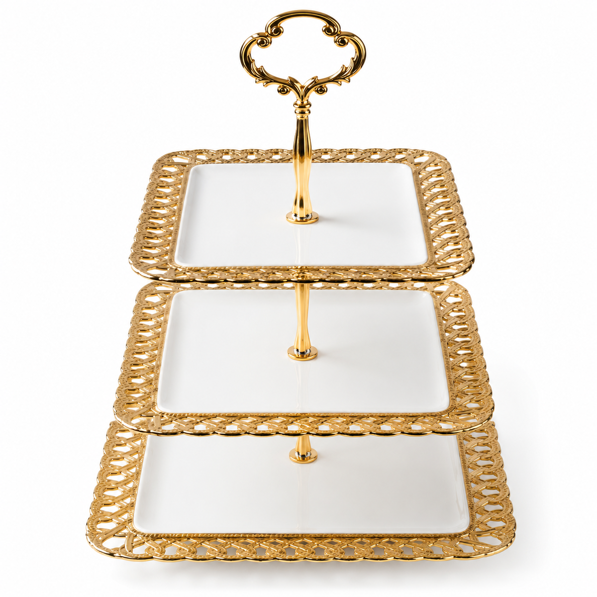 Square Chain Cake Pastry Stand 3 Tier