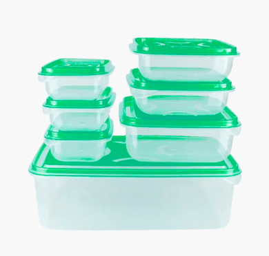 Thumb Lock Plastic Food Containers Set of 7 with Airtight Lids