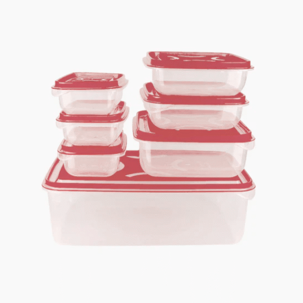 Thumb Lock Plastic Food Containers Set of 7 with Airtight Lids
