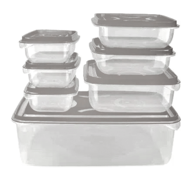 Thumb Lock Plastic Food Containers Set of 7 with Airtight Lids