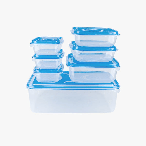 Thumb Lock Plastic Food Containers Set of 7 with Airtight Lids