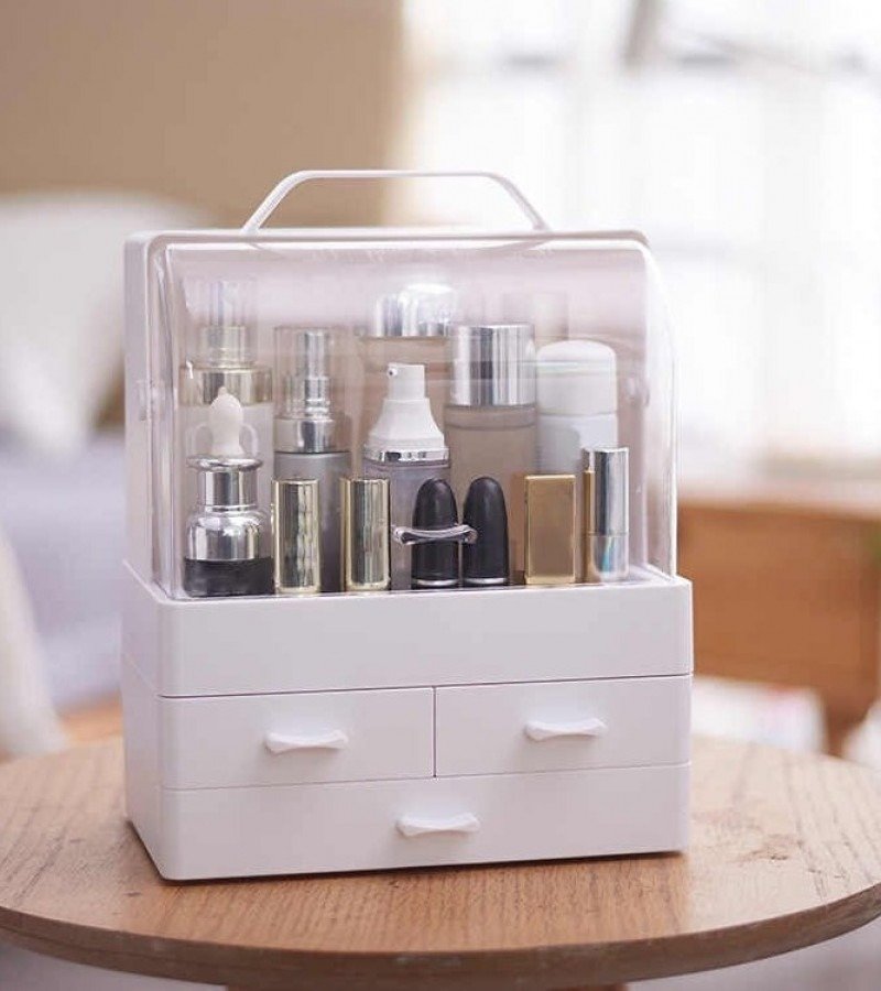 Portable Cosmetic Organizer with Drawers High-Capacity Storage
