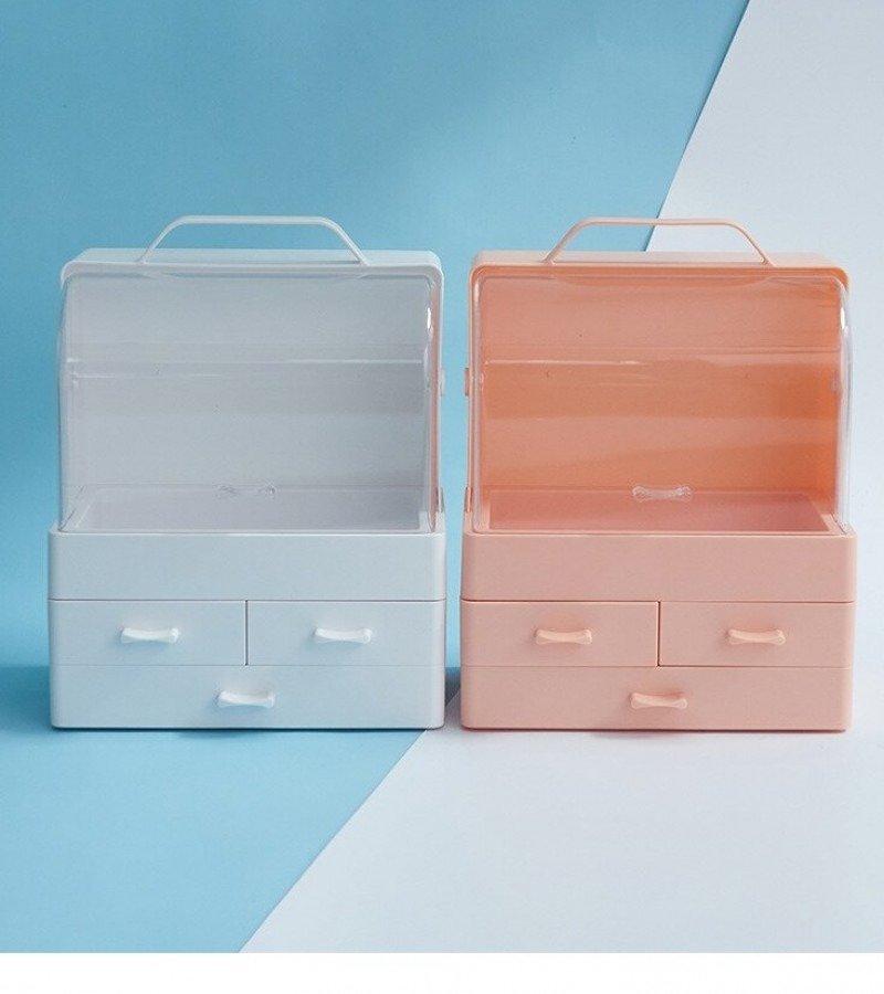 Portable Cosmetic Organizer with Drawers High-Capacity Storage