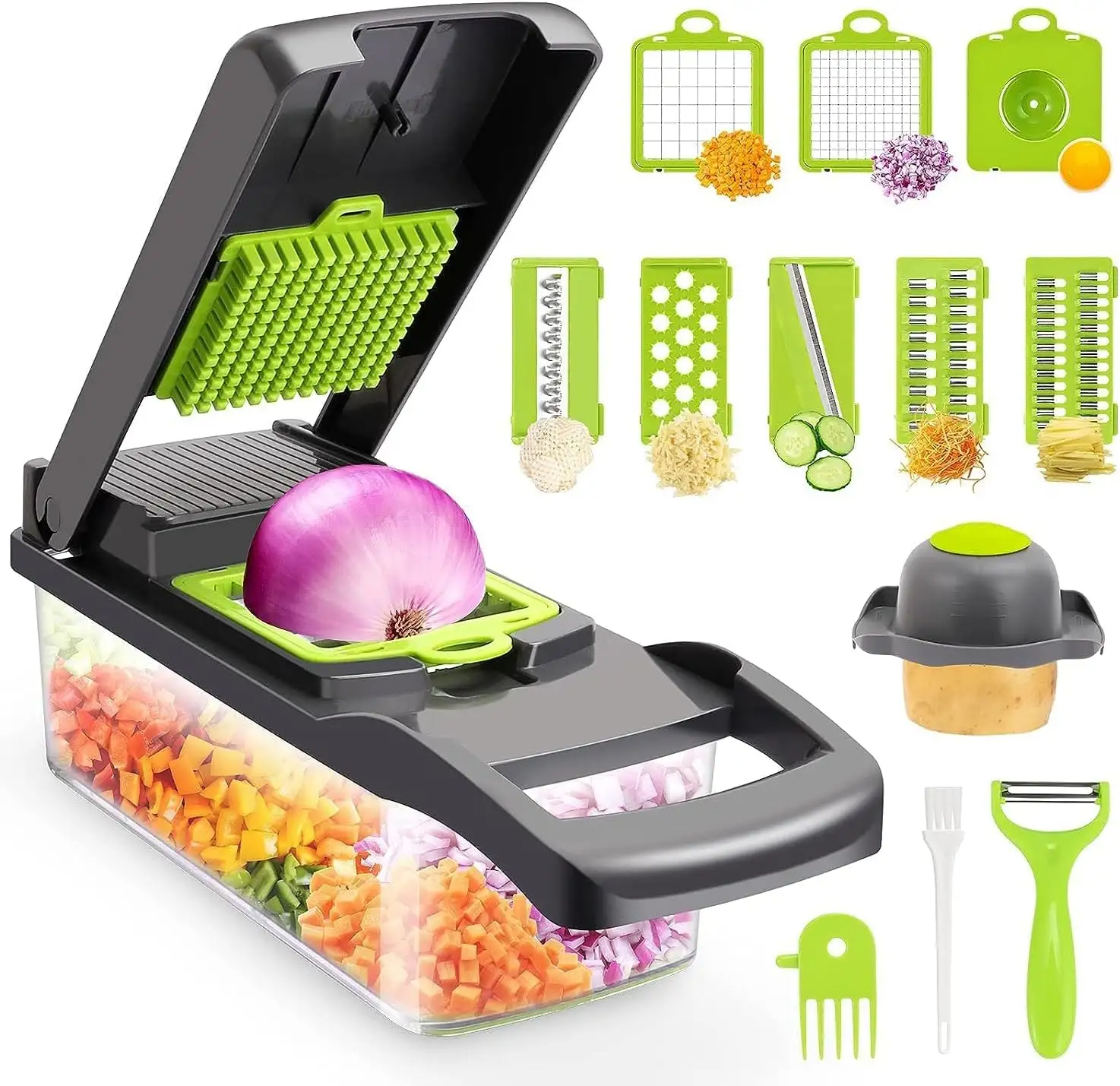 12 In 1 Vegetable Chopper Slicer & Dicer with Container