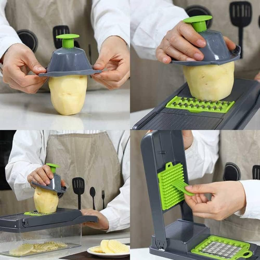 12 In 1 Vegetable Chopper Slicer & Dicer with Container