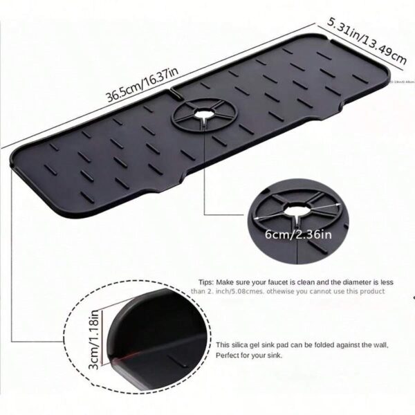 Waterproof Silicone Faucet Drain Mat For Kitchen And Bathroom