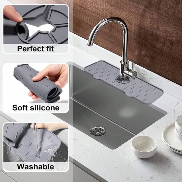 Waterproof Silicone Faucet Drain Mat For Kitchen And Bathroom