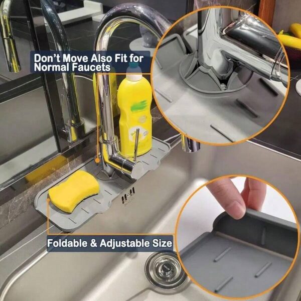 Waterproof Silicone Faucet Drain Mat For Kitchen And Bathroom